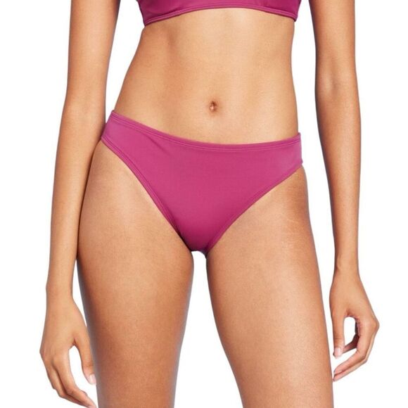 NEW Shade & Shore Low-Rise Medium Coverage Hipster Bikini Bottom L Purple - Picture 1 of 6